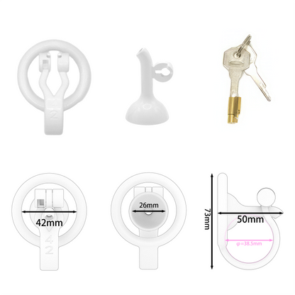 Inverted Male Chastity Cage with Extended Urethral Tube – Reversed Design