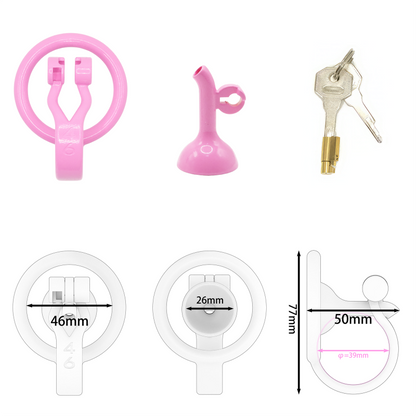 Inverted Male Chastity Cage with Extended Urethral Tube – Reversed Design