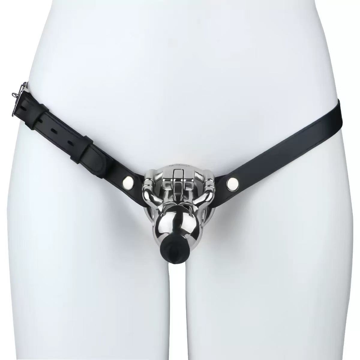 Stainless Steel Chastity Cage with Anti-Slip Ring and Silicone Catheter – Secure, Durable & Comfortable Fit