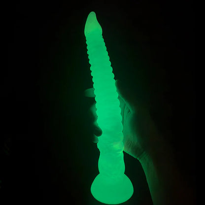 Consolador con tentáculo de pulpo que brilla en la oscuridad | Plug anal azul degradado y morado