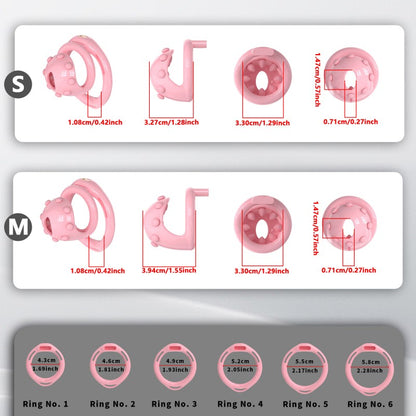 Adjustable Chastity Cage with Removable Silicone Studs | Remote Plug Compatible Locking Device