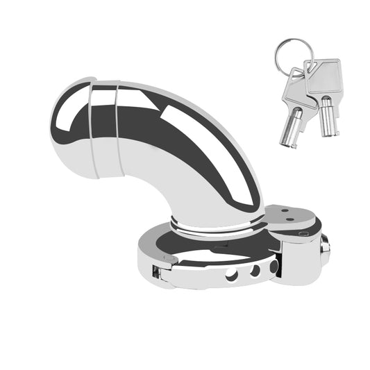 Fully Enclosed Adjustable Metal Chastity Cage with Built-in Lock – Secure & Comfortable Fit