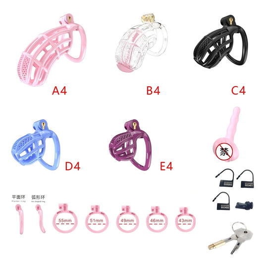 Honeycomb Obedient Chastity Cage – Lightweight Resin, 5 Ring Sizes & Built-in Lock