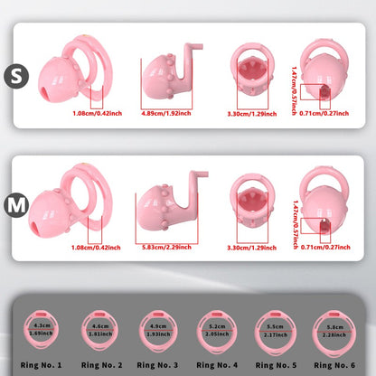 Adjustable Chastity Cage with Removable Silicone Studs | Remote Plug Compatible Locking Device