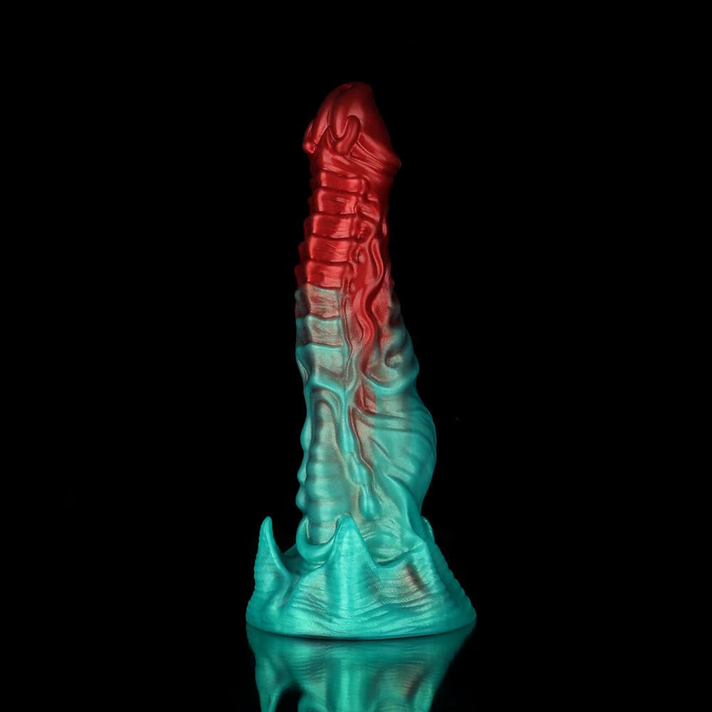 Consolador de fantasía fantasmal rojo carmesí verde