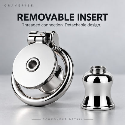 Stainless Steel Inverted Chastity Cage with Removable Insert