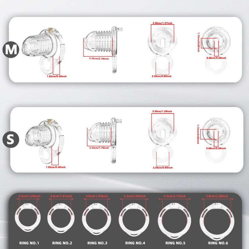 Transparent Flexible Chastity Cage with Stretchable Design