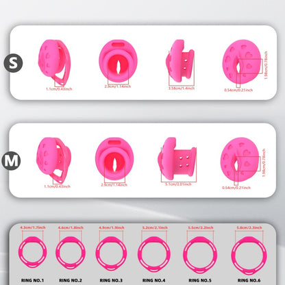Recessed Silicone Chastity Cage for Men | Ergonomic Inward Design Wearable Device with Remote Vibration & Adjustable Fit System