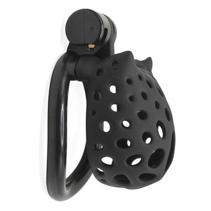 Cat-Shaped Resin Chastity Cage – Lightweight (75g), Breathable, 4 Ring Sizes, Pink or Black