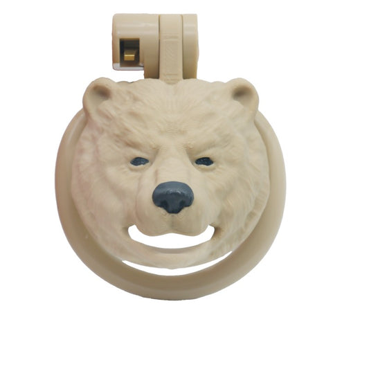Bear Head Male Chastity Cage – Realistic Bear Head Design with Key Lock