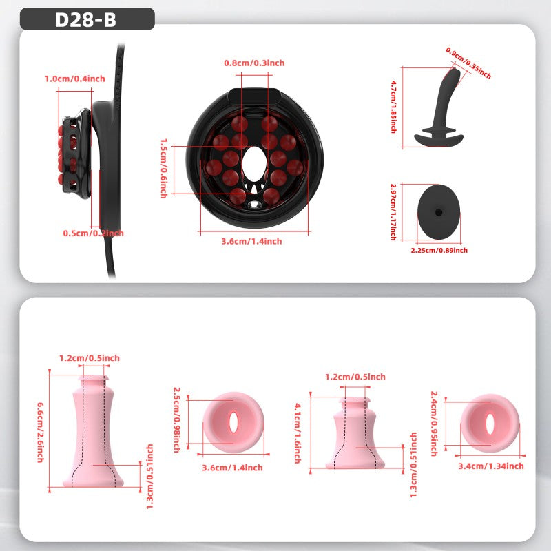 Flat Head Silicone Chastity Harness with Vibrating Plug & Remote Control