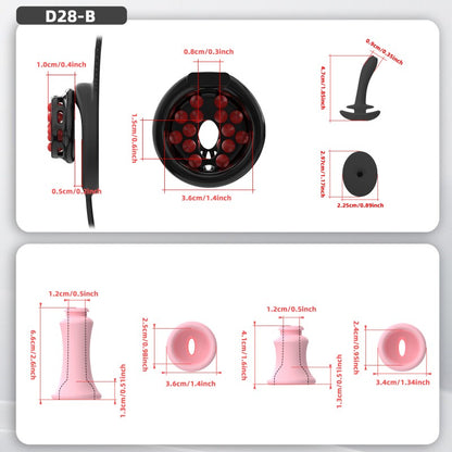 Flat Head Silicone Chastity Harness with Vibrating Plug & Remote Control