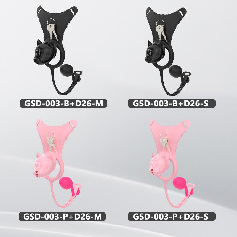 Puppy Head Chastity Cage Set with Underwear & Plug-GSD Series