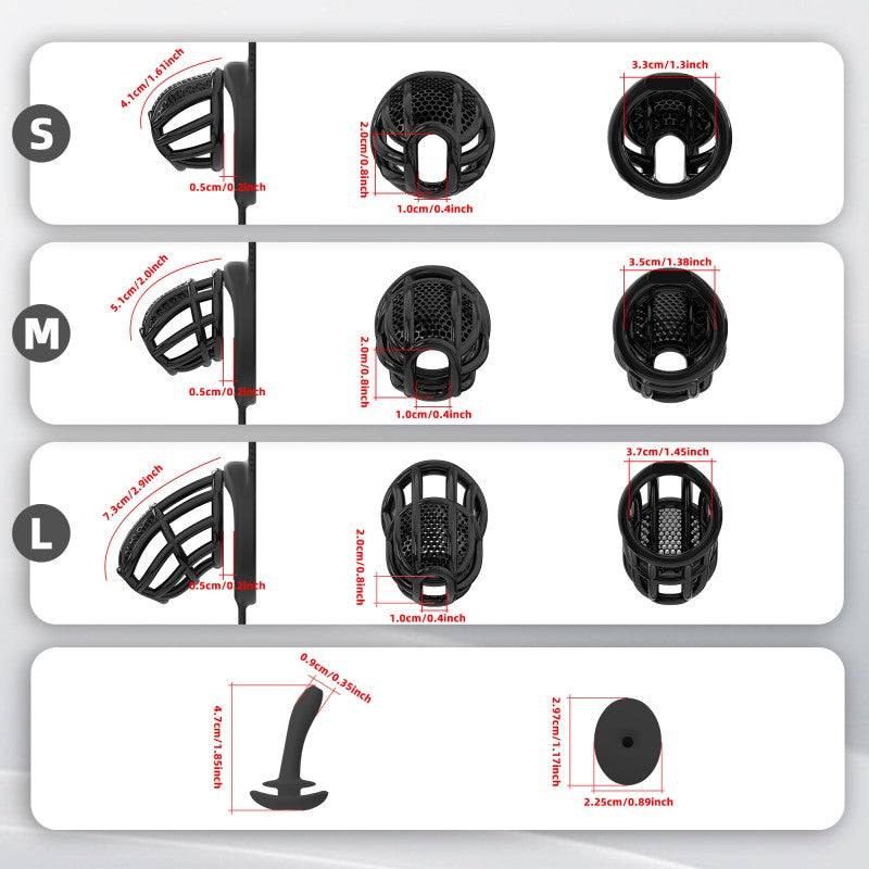 Modular Silicone Chastity Cage System | Remote-Controlled Vibration & Adjustable Fit GSD D4