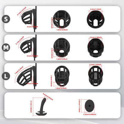 Modular Silicone Chastity Cage System | Remote-Controlled Vibration & Adjustable Fit GSD D4