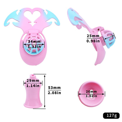 Chastity Cage Replacement Kit – Rings, Base Plate & Heart Key | Compatible Accessories Set