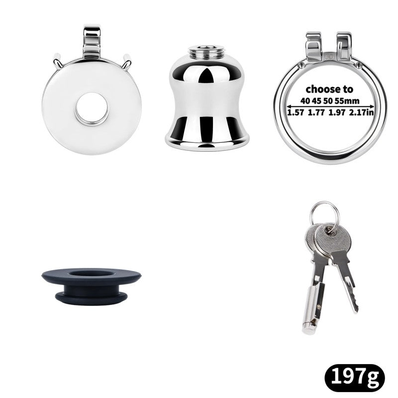 Stainless Steel Inverted Chastity Cage with Removable Insert
