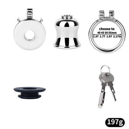 Stainless Steel Inverted Chastity Cage with Removable Insert