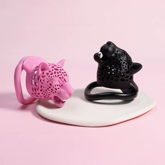 Leopard Head Resin Chastity Cage – Lightweight Breathable Animal Design