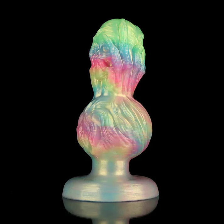 Skeleton Hand Gradient Butt Plug – Pink & Green Bone Grip Edition