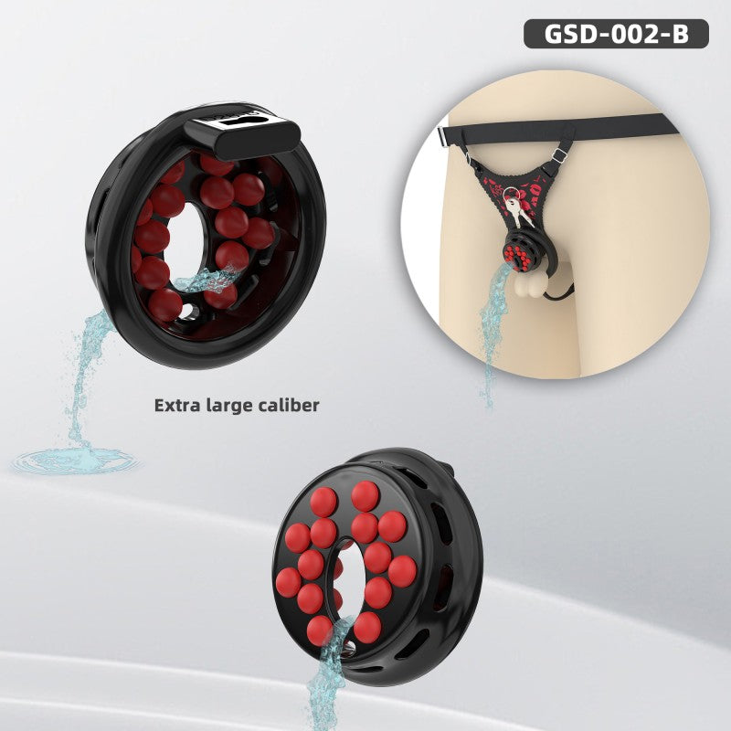 Flat Head Silicone Chastity Harness with Vibrating Plug & Remote Control