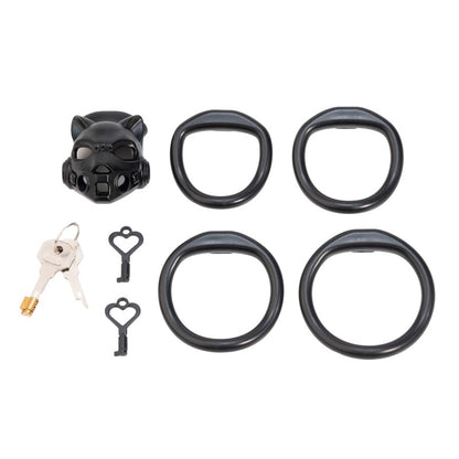 Mecha Leopard Resin Chastity Cage | 4- or 6-Ring Set