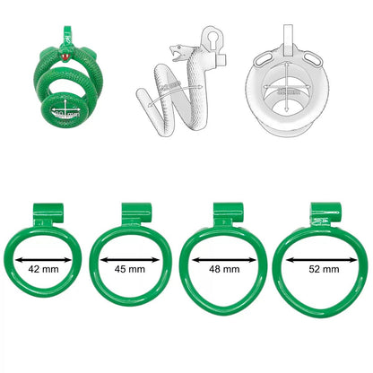 Snake-Shaped Resin Chastity Cage – Spiral Wrap Design | Lightweight, Breathable & Secure Fit
