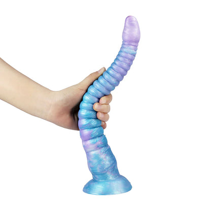 Consolador con tentáculo de pulpo que brilla en la oscuridad | Plug anal azul degradado y morado