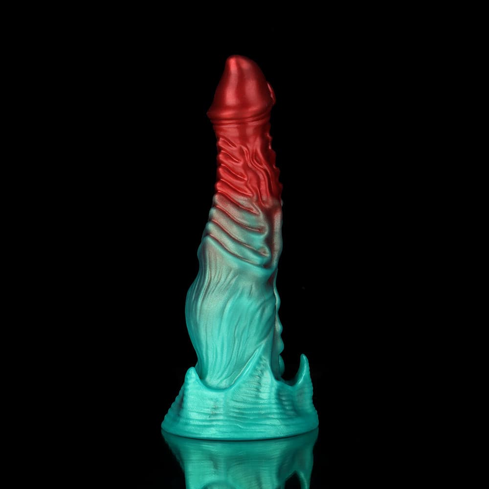 Consolador de fantasía fantasmal rojo carmesí verde