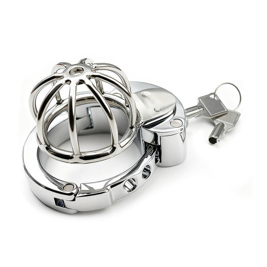 Stainless Steel Cock Cage for Men | Male Chastity Device with Adjustable Fit 32–50mm & Urethral Tube