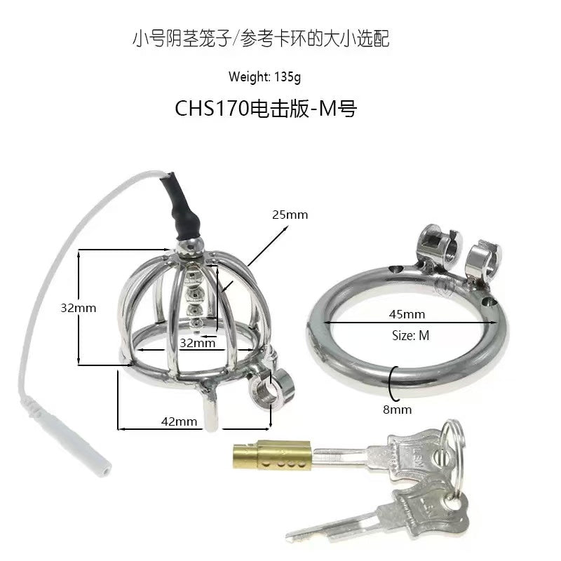 Small Electric Metal Cock Cage – Male Chastity Device