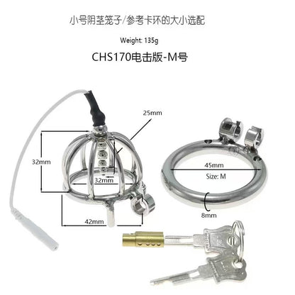Small Electric Metal Cock Cage – Male Chastity Device