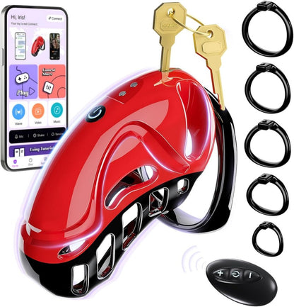 App-Controlled Vibrating Chastity Cage for Men