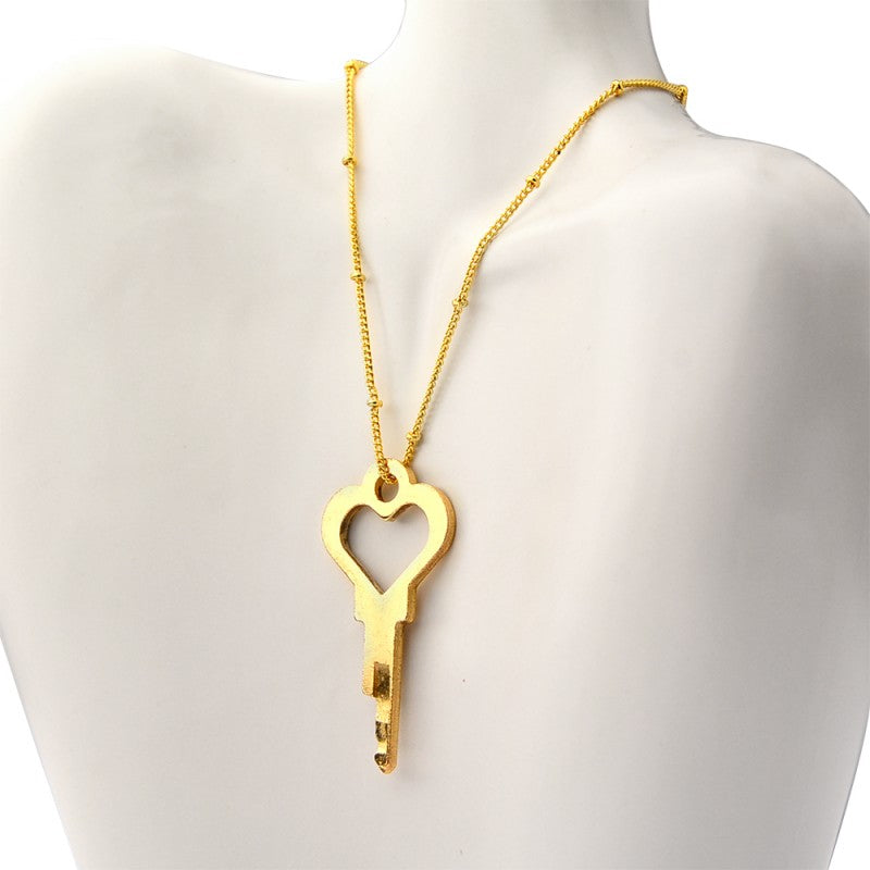 Herzförmiger Keuschheitsschlüsselanhänger mit Strasssteinen – Tragbare Schloss-Schlüsselkette 