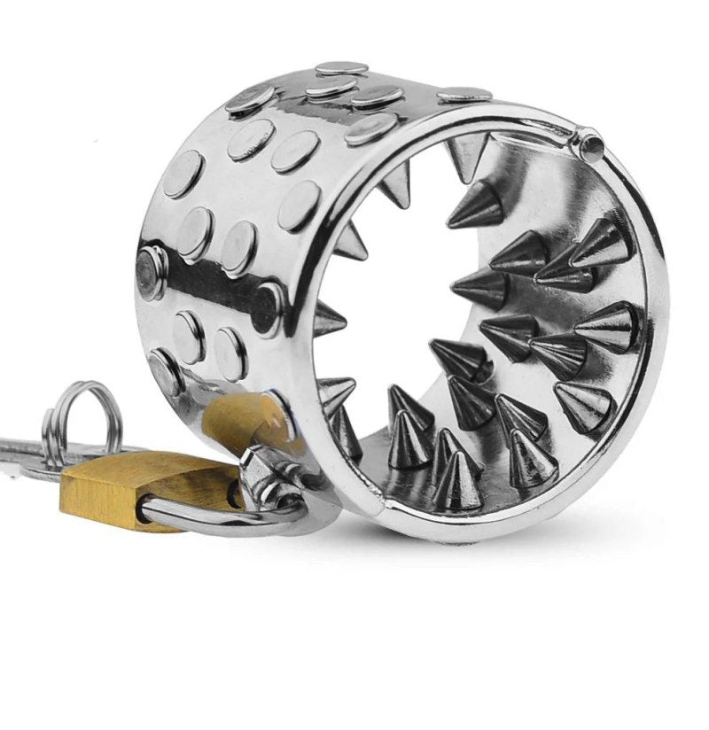 Dilatador de bolas con pinchos de acero inoxidable | Colgante de TCC con peso para el escroto para hombres