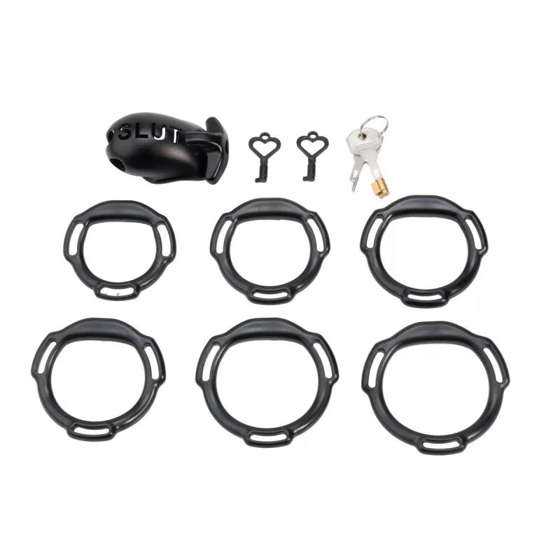 SLUT Compact Male Chastity Cage