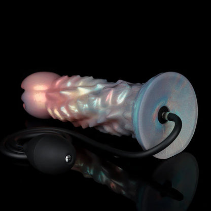 Edwiin Colorful Inflatable Ovipositor Dildo with 4 Eggs – Silicone Fantasy Egg Laying Toy