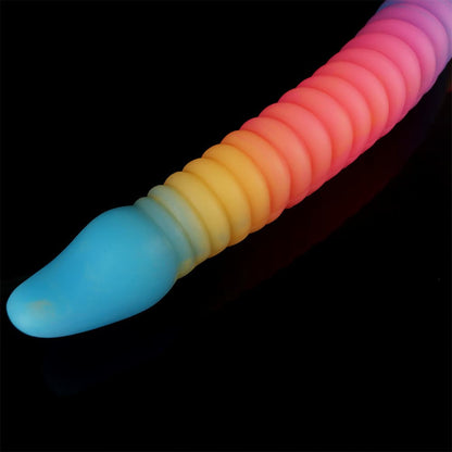 Octopus Tentacle Dildo – Eel-Inspired Fantasy Dildo in Blue Yellow Purple Gradient, Body-Safe Silicone
