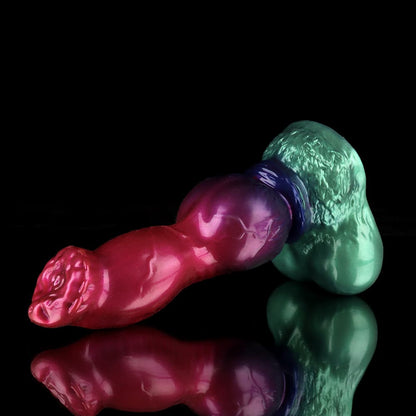 Dildo de fantasía con degradado morado y verde de Gun Dog - Dildo anudado