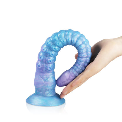 Consolador con tentáculo de pulpo que brilla en la oscuridad | Plug anal azul degradado y morado