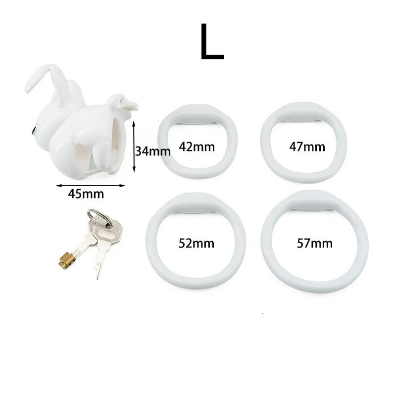 Rogue Rabbit  Chastity Cage - 4 Ring Sizes & Travel-Safe Keys