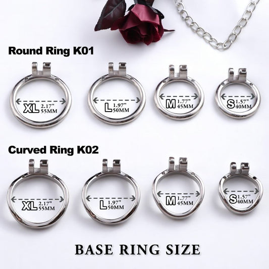 Base Rings for Metal Chastity Cage K01 K02 – Fits Internal Side Slide Lock System Only