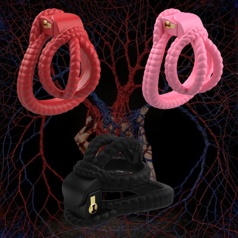 Rope Design Chastity Cage – Artistic Rope-Look Male Lock