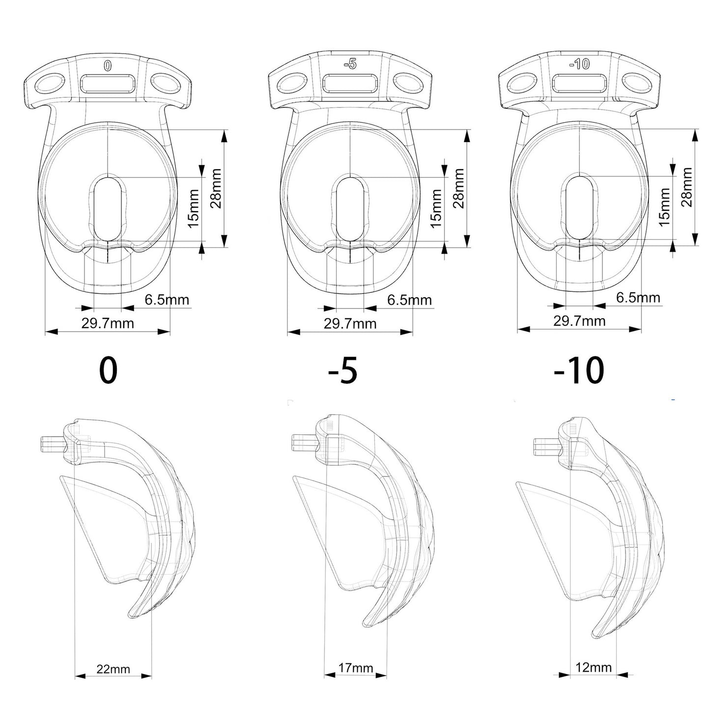 Realistic Vulva Shaped Chastity Cage Set – Pink & Black | Adjustable Flatness (-10 / -5 / 0) | 4 Progressive Ring Sizes