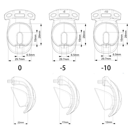 Realistic Vulva Shaped Chastity Cage Set – Pink & Black | Adjustable Flatness (-10 / -5 / 0) | 4 Progressive Ring Sizes