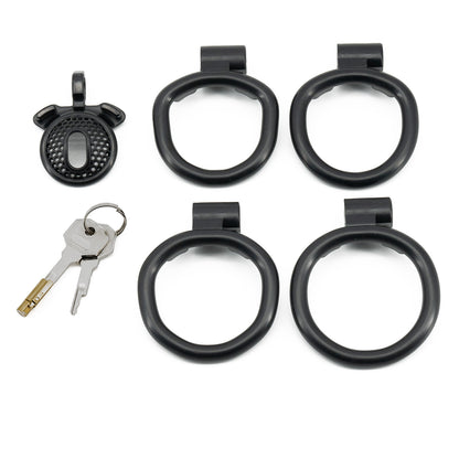 Cerradura de castidad con electrodos positivos y negativos de malla