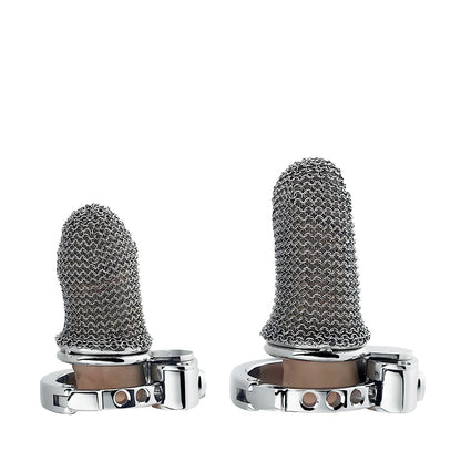Lightweight Breathable Mesh Male Chastity Cage with One-Touch Closure and Adjustable Carabiner Lock