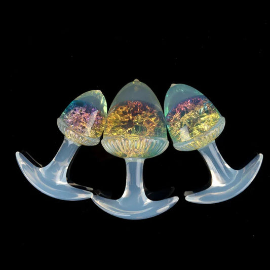 Tapones de mantequilla de cristal color castaño - 9 colores