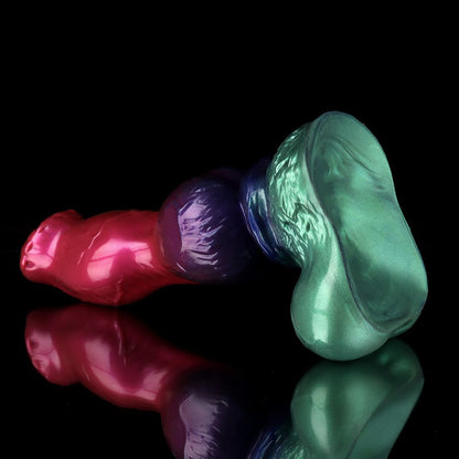 Dildo de fantasía con degradado morado y verde de Gun Dog - Dildo anudado