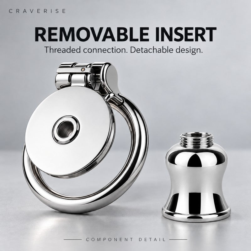 Stainless Steel Inverted Chastity Cage with Removable Insert